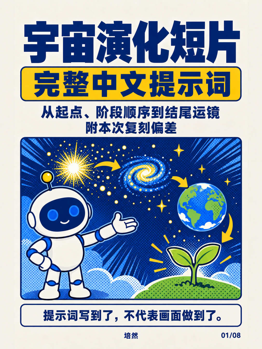 宇宙演化短片,完整提示词